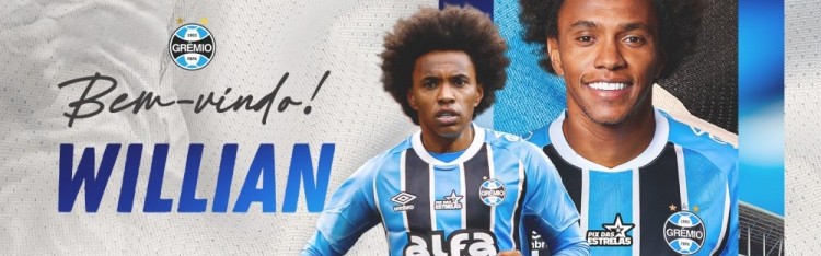 米兰体育入口-官方：格雷米奥免签巴西37岁边锋威廉，合同至2026年年底